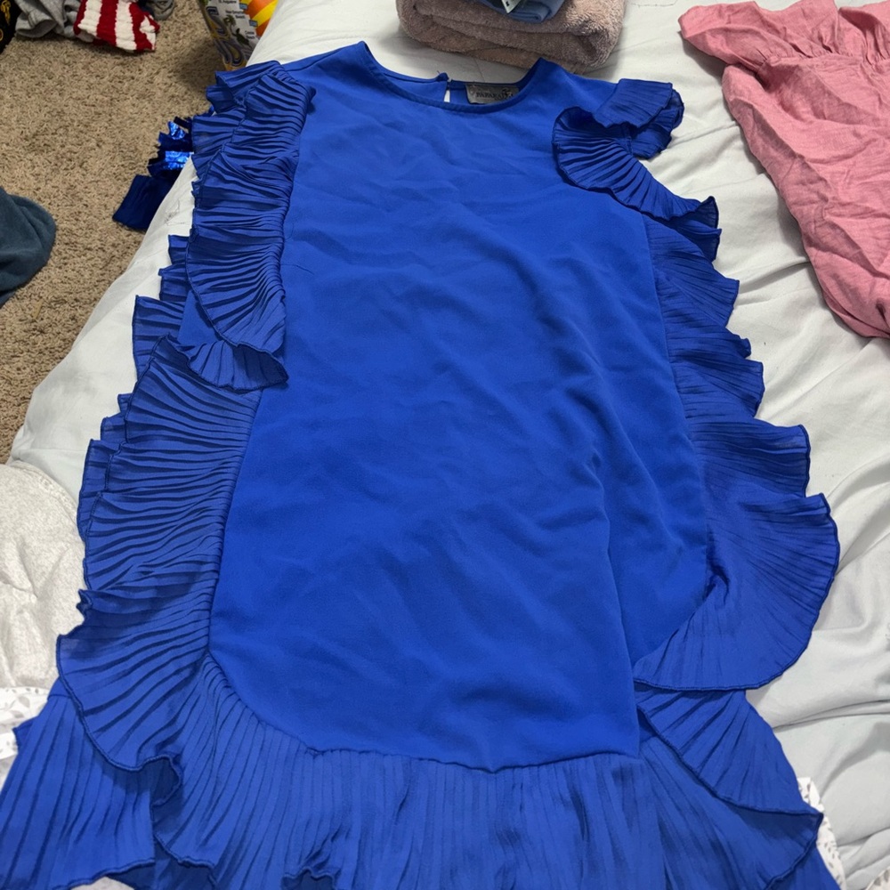 Blue Ruffled Kids Dress